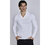 SikSilk Men's Long Sleeve Polo in White | Size: Large SikSilk White L