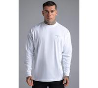 SikSilk Men's Long Sleeve T-Shirt Tee White
