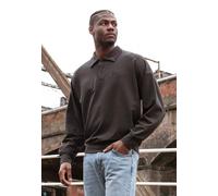 SikSilk Men's Long Sleeved Polo Sweater Washed Black