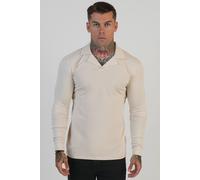 SikSilk Men's LS Revere Polo in Ecru | Size: Large SikSilk Ecru L