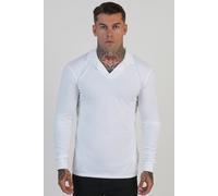 SikSilk Men's LS Revere Polo in White | Size: XL SikSilk White XL