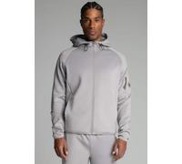 SikSilk Men's Muscle Fit Full Zip Hoodie Hoodd Track Top Grey