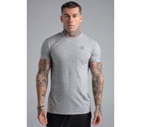 SikSilk Men's Muscle Fit Short Sleeved T-Shirt Tee Grey Marl