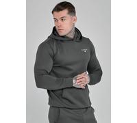 SikSilk Men's Overhead Essentials Muscle Fit Poly Hoodie Grey