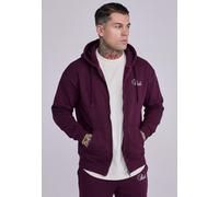 SikSilk Men's Overhead Hoodie Drop Shoulder Essentials Full Zip Hoodie Burgundy