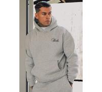 SikSilk Men's Overhead Hoodie Oversized Essentials Hoodie Grey Marl