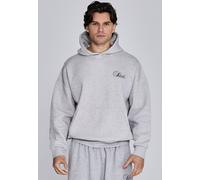 SikSilk Men's Overhead Hoodie Oversized Essentials Hoodie Grey Marl