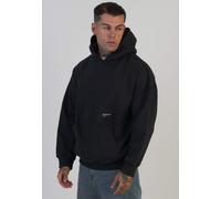 SikSilk Men's Overhead Oversized Drop Shoulder Graphic Hoodie Black