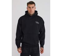 SikSilk Men's Overhead Oversized Essentials Hoodie Black