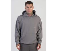 SikSilk Men's Overhead Oversized Fit Drop Shoulder Graphic Hoodie Grey