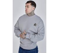 SikSilk Men's Oversized Fit Crew Neck Oversized Sweater Grey