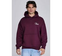 SikSilk Men's Oversized Fit Overhead Essentials Hoodie Burgundy