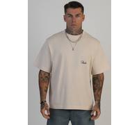 SikSilk Men's Oversized T-Shirt in Ecru | Size: Large SikSilk Ecru L