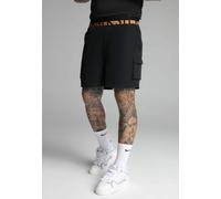 SikSilk Men's Regular Fit Cargo Swim Short Black