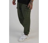 SikSilk Men's Regular Fit Crest Cargos Khaki Green