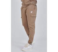 SikSilk Men's Regular Fit Essentials Cargo Joggers Brown