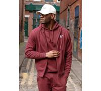 SikSilk Men's Regular Fit Essentials Full Zip Hoodie Burgundy