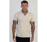 SikSilk Men's Revere Polo in Ecru | Size: Small SikSilk Ecru S