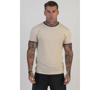 SikSilk Men's Ringer T-Shirt in Ecru | Size: Large SikSilk Ecru L