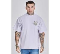 SikSilk Men's Short Sleeved Crew Neck Drop Shoulder Oversized T-Shirt Tee Lilac