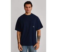 SikSilk Men's Short Sleeved Crew Neck Oversized T-Shirt Tee Navy