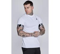 SikSilk Men's Short Sleeved Muscle Fit Crew Neck Tech T-Shirt Tee White