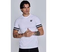 SikSilk Men's Short Sleeved Muscle Fit Crew Neck Tournament T-Shirt Tee White