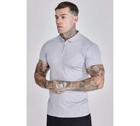 SikSilk Men's Short Sleeved Muscle Fit Smart Polo Grey