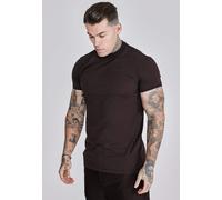 SikSilk Men's Short Sleeved Muscle Fit T-Shirt Tee Black