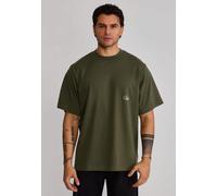 SikSilk Men's Short Sleeved Oversized Drop Shoulder T-Shirt Tee Khaki Green