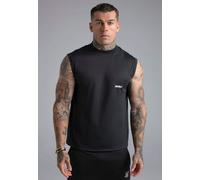 SikSilk Men's Sleeveless Boxy Fit T-Shirt Tee Vest Black