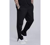 SikSilk Men's Slim Fit Essentials Poly Joggers Track Pants Black
