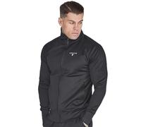 SikSilk Men's Slim Fit Essentials Poly Track Top Black XXL
