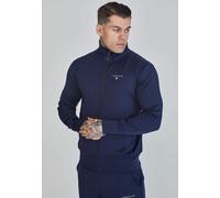 SikSilk Men's Slim Fit Essentials Poly Zip Up Track Top Navy