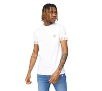SikSilk Mens Tech Logo Branded Sleeve T-Shirt - White - M - White - 100% Mixed
