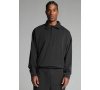 SikSilk Men's Washed Black Polo Sweater | Size: Medium SikSilk Black M