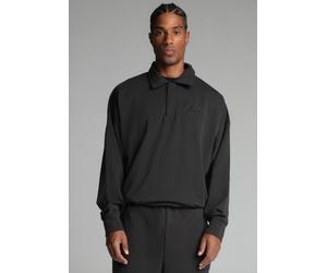 SikSilk Men's Washed Black Polo Sweater | Size: Medium SikSilk Black M