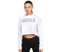 SikSilk Womens/Ladies Varsity Crop Sweatshirt - White - White - 6 UK