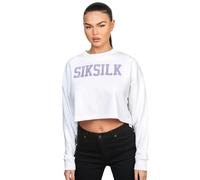 SikSilk Womens/Ladies Varsity Crop Sweatshirt - White - White - 8 UK