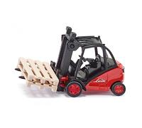 Siku Forklift 1722 Linde – Die-cast Metal/Plastic 1:50, Lifting & Tilting Forks, 2 Pallets, Red