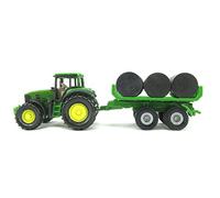 SIKU 1:87 Green John Deere With Trailer & Bales Vehicle