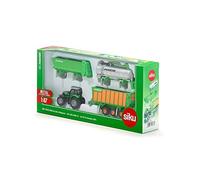 SIKU 1:87 SCALE DEUTZ-FAHR WITH 3 pce JOSKIN TRAILER SET