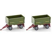 SIKU 1077, Two-Axle Trailer, Metal,Plastic, Green, Tiltable body (Pack of 2)