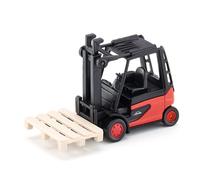 siku 1311, Forklift, Metal,Plastic, Red,Black, Incl. 1 pallet, Movable fork