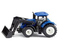 1396, New Holland tractor with front loader, Metal/Plastic, Blue/Black, Movable front loader, Trailer hitch