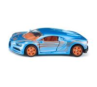 siku 1508 Bugatti Chiron Sports Car for Children, Metal/Plastic, Blue/Orange, Opening Doors