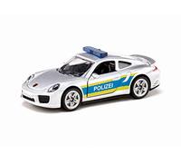 siku 1528, Porsche 911 Police Patrol Car, Metal,Plastic, Silver, Opening doors