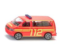 siku 1547, VW T5 Fire Brigade Command Vehicle, metal/plastic, red/yellow, toy car for children, opening rear tailgate, tow hitch