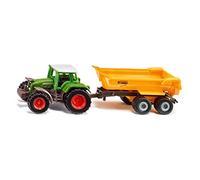 siku 1605, Fendt Tractor with Krampe Dump Truck, Toy tractor, Metal/plastic, Green/yellow, Removable cab, Tipping trough, Trailer with smooth-running rubberisedg wheels, Trailer coupling