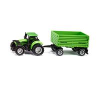 Siku 1606 Deutz-Fahr with Fortuna 4 Wheel Trailer 1:87 Diecast Toy